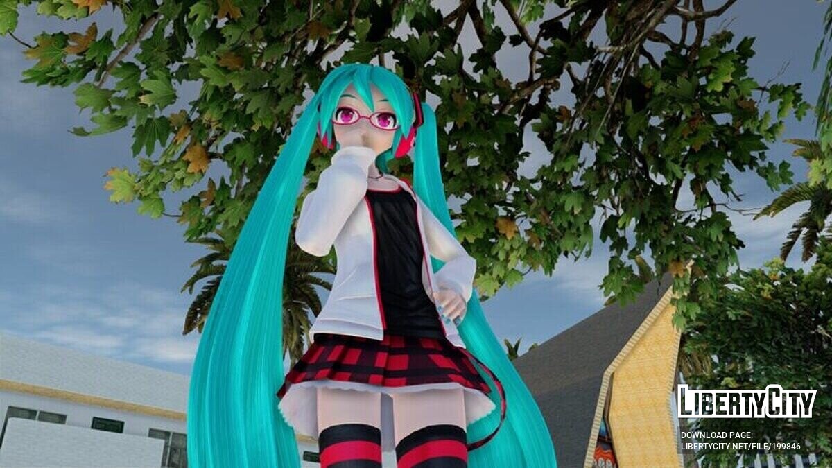 Скачать Hatsune Miku Natural (Анимация лица) для GTA San Andreas