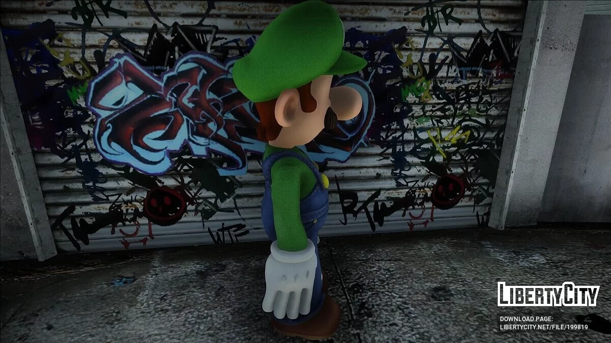 Луиджи из игры Luigi Mansion 3 / GTA San Andreas