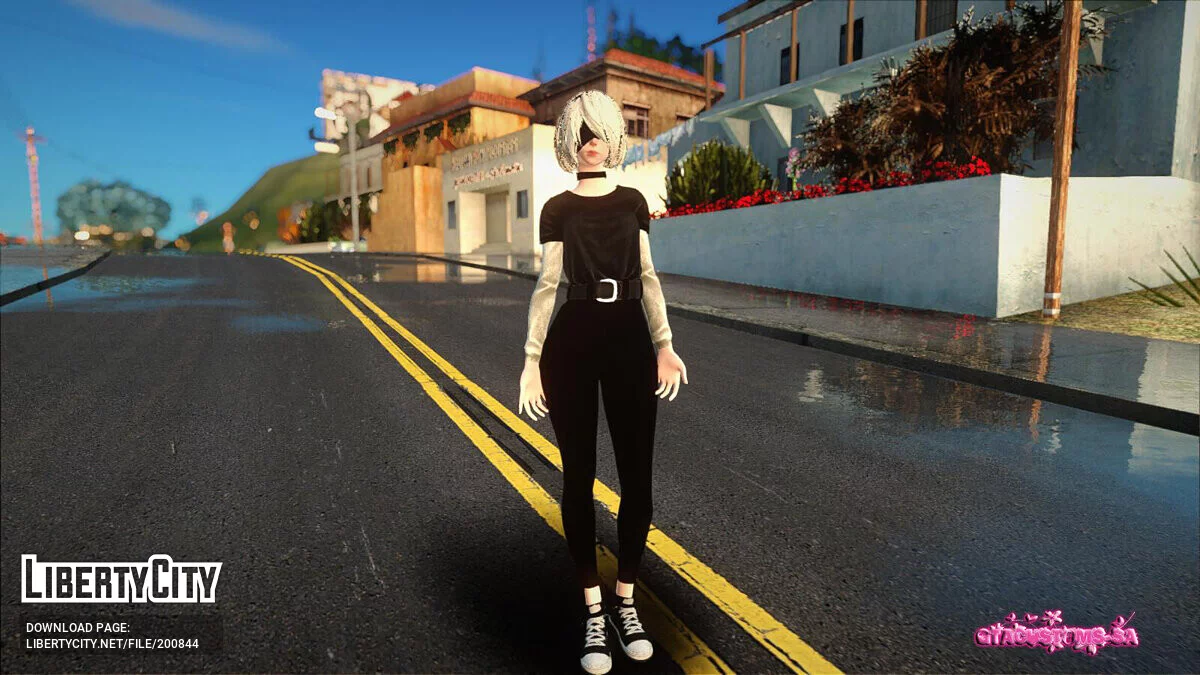 2B в повседневных джинсах и рубашке / GTA San Andreas
