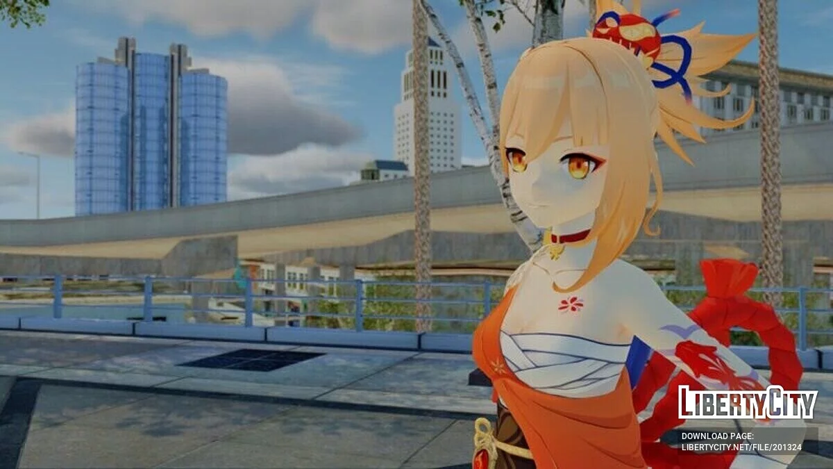 Yoimiya из Genshin Impact + Анимация лица и физика / GTA San Andreas