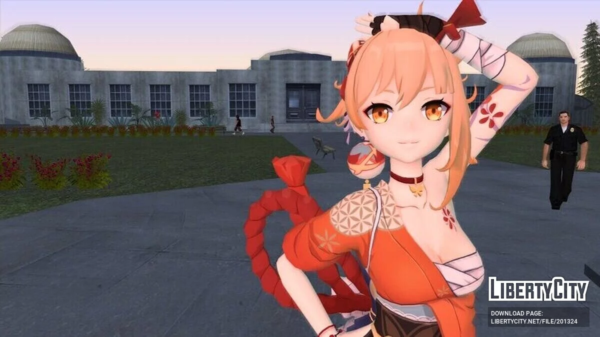 Yoimiya из Genshin Impact + Анимация лица и физика / GTA San Andreas
