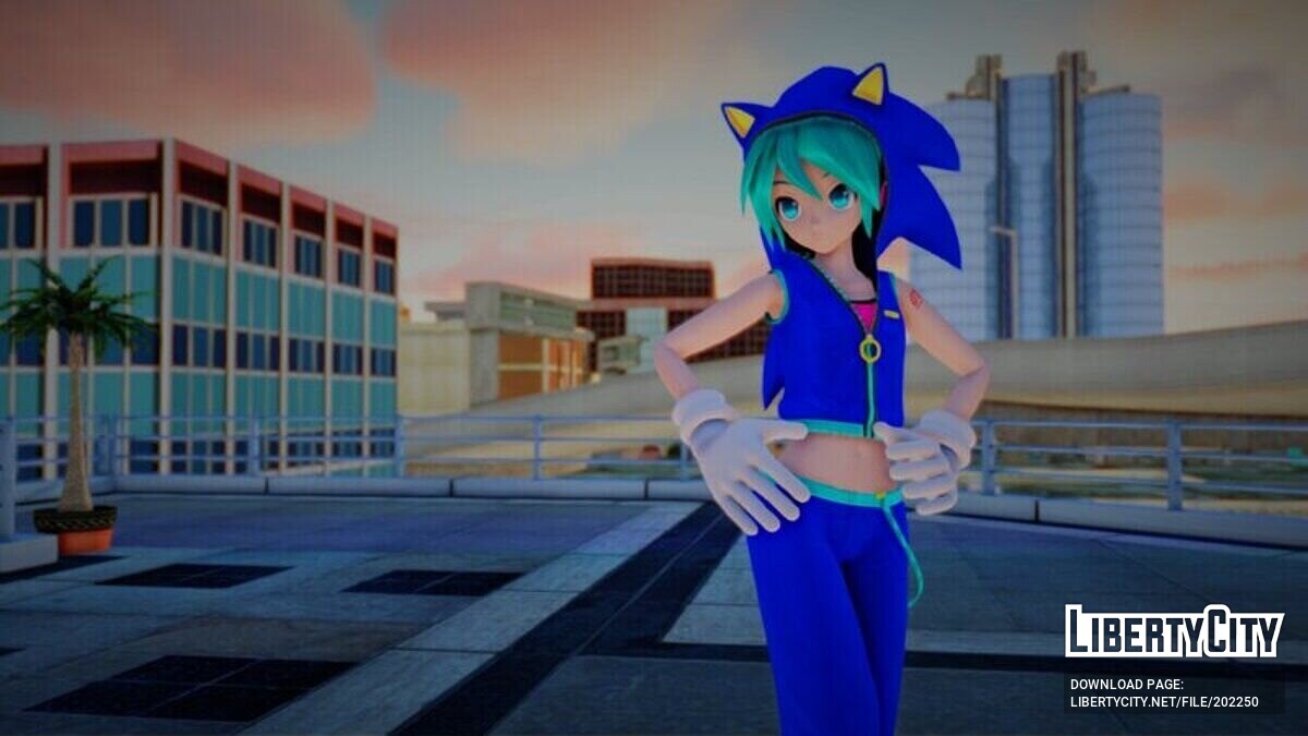 Скачать Hatsune Miku Sonic Style для GTA San Andreas