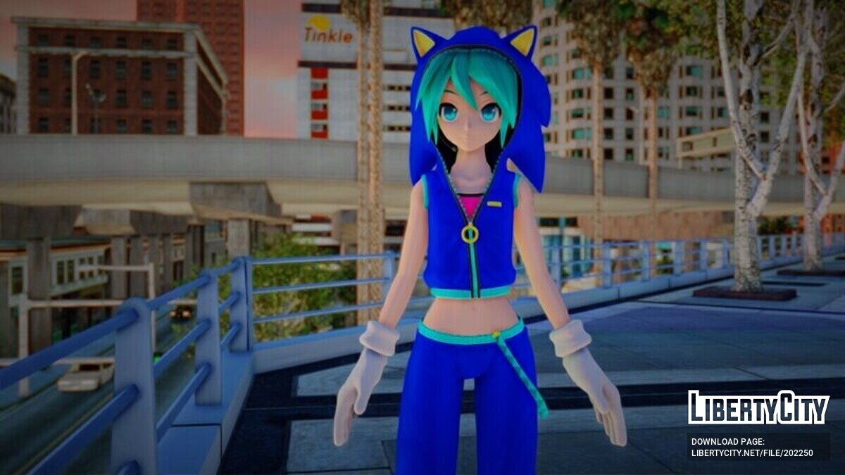 Скачать Hatsune Miku Sonic Style для GTA San Andreas