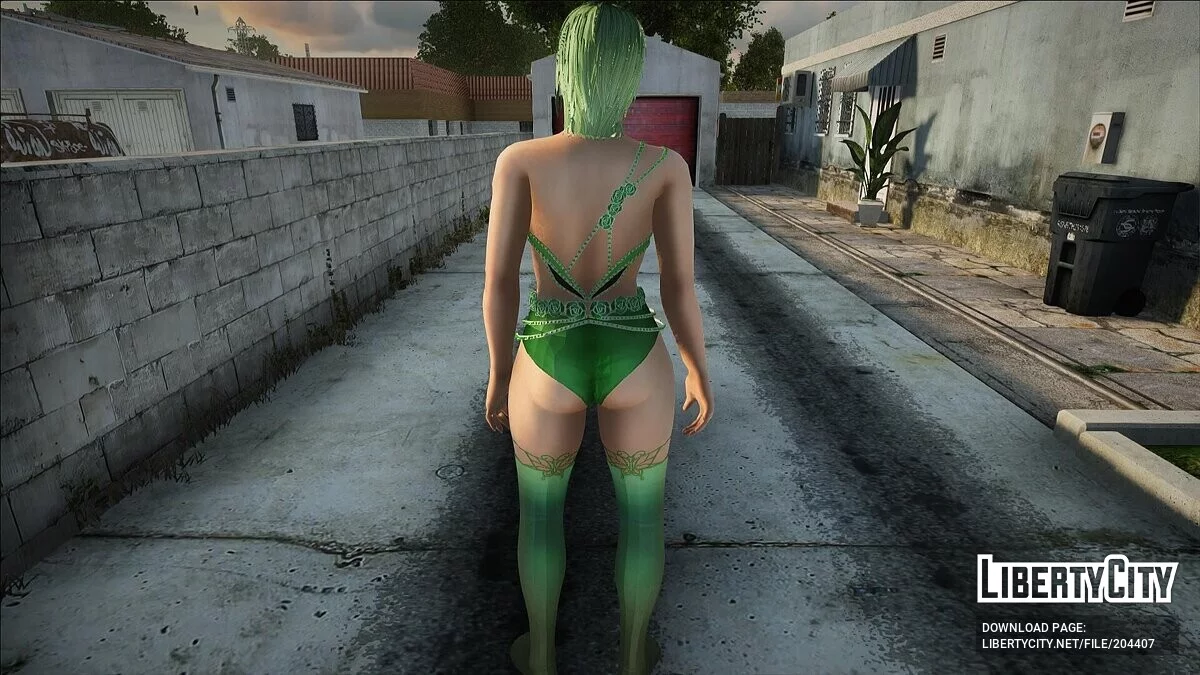 Аяне в цветах Grove Street / GTA San Andreas