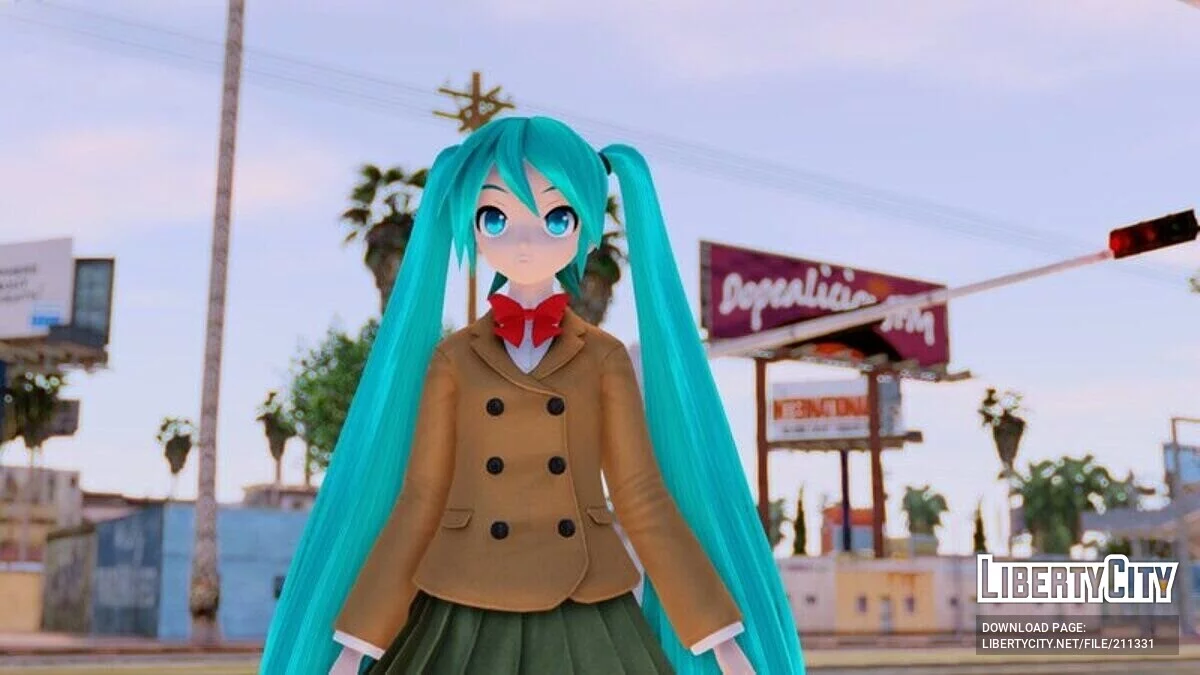 Hatsune Miku Mousou Girl + анимация лица / GTA San Andreas