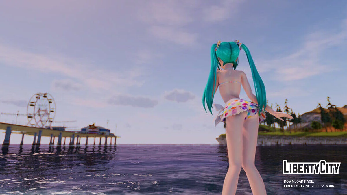 Hatsune Miku в бикини (анимация лица) / GTA San Andreas