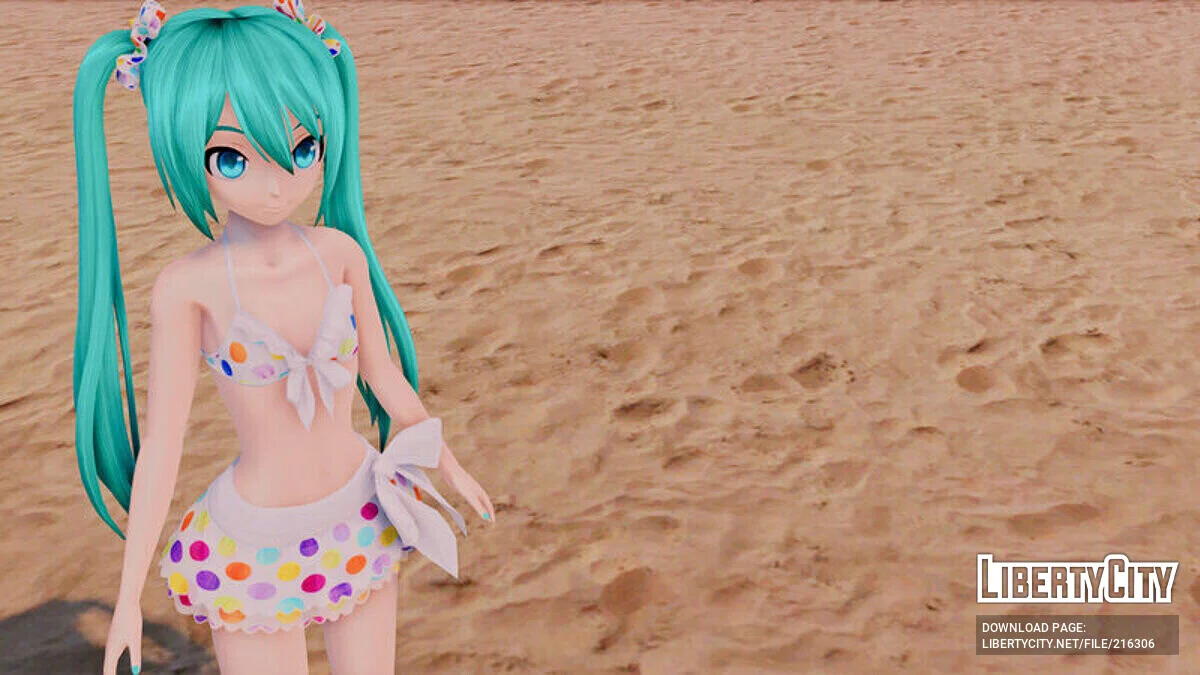 Hatsune Miku в бикини (анимация лица) / GTA San Andreas
