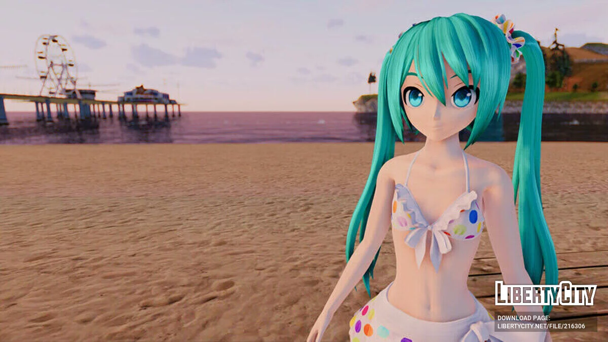 Hatsune Miku в бикини (анимация лица) / GTA San Andreas