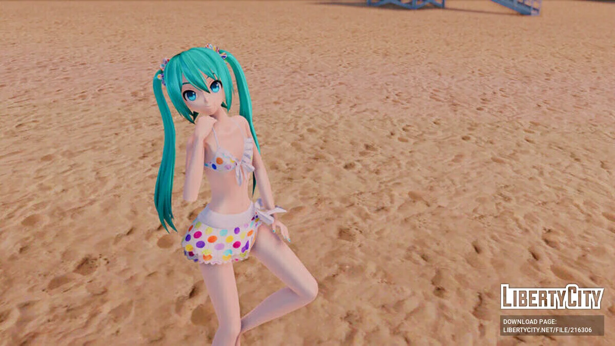 Hatsune Miku в бикини (анимация лица) / GTA San Andreas