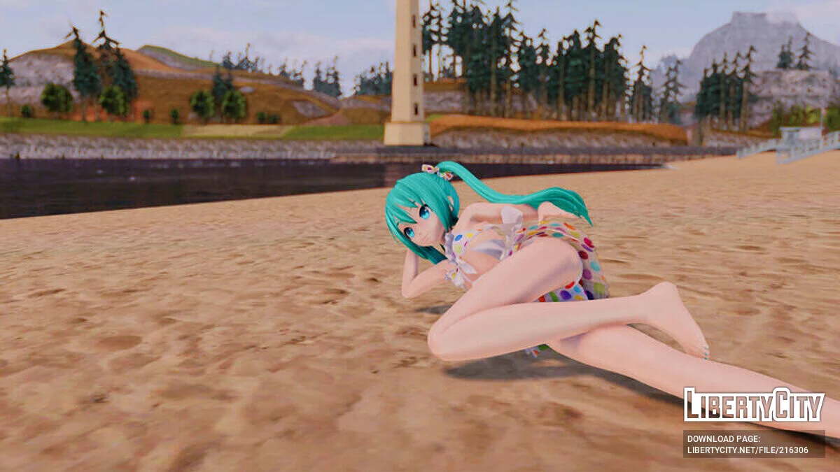 Hatsune Miku в бикини (анимация лица) / GTA San Andreas