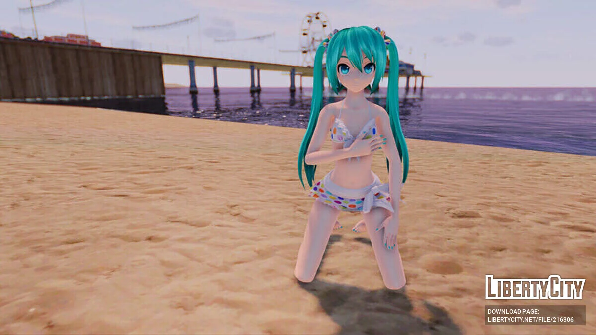 Hatsune Miku в бикини (анимация лица) / GTA San Andreas