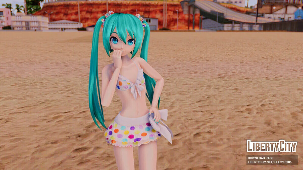 Hatsune Miku в бикини (анимация лица) / GTA San Andreas