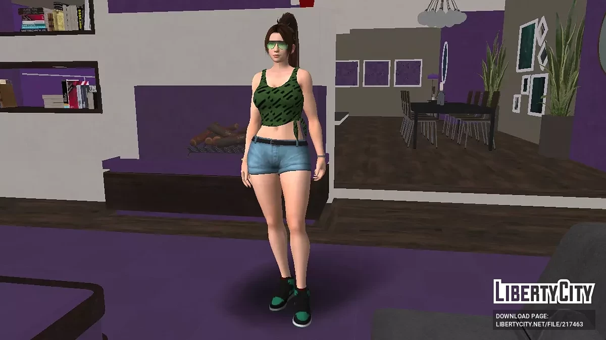 Май Ширануи в костюме гангстера / GTA San Andreas