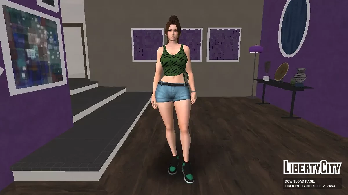 Май Ширануи в костюме гангстера / GTA San Andreas