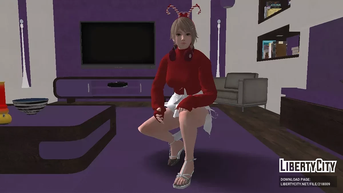 Эми в новогоднем костюме / GTA San Andreas