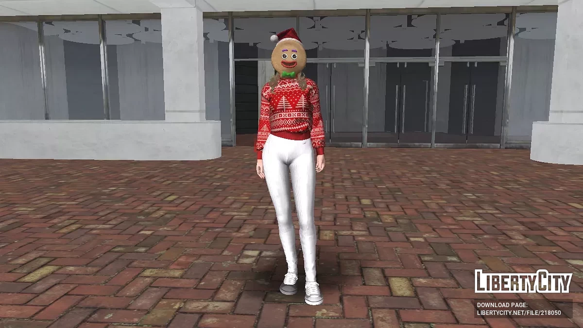 Моника в рождественском наряде с красным свитером / GTA San Andreas