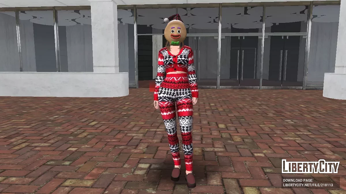 Нанами в пижаме и новогодней шляпе / GTA San Andreas