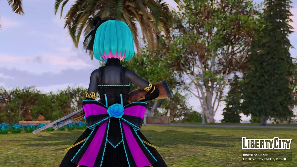 PDFT Hatsune Miku Elegant Night + Animated Face / GTA San Andreas