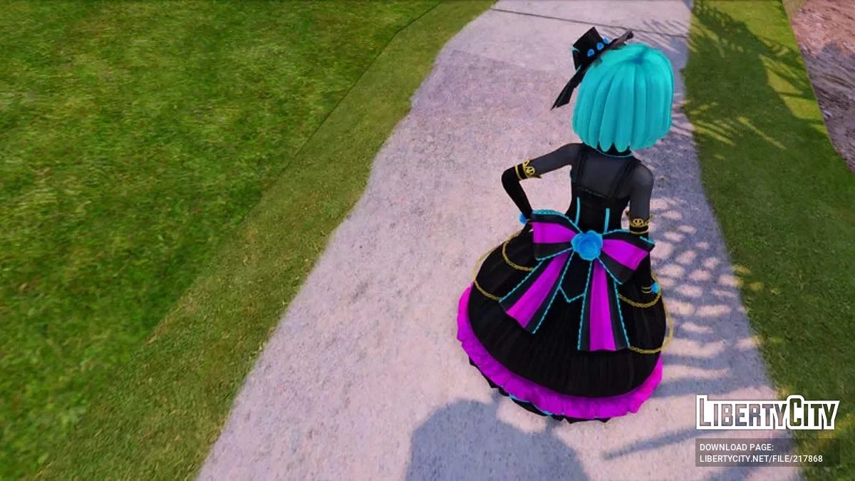 PDFT Hatsune Miku Elegant Night + Animated Face / GTA San Andreas