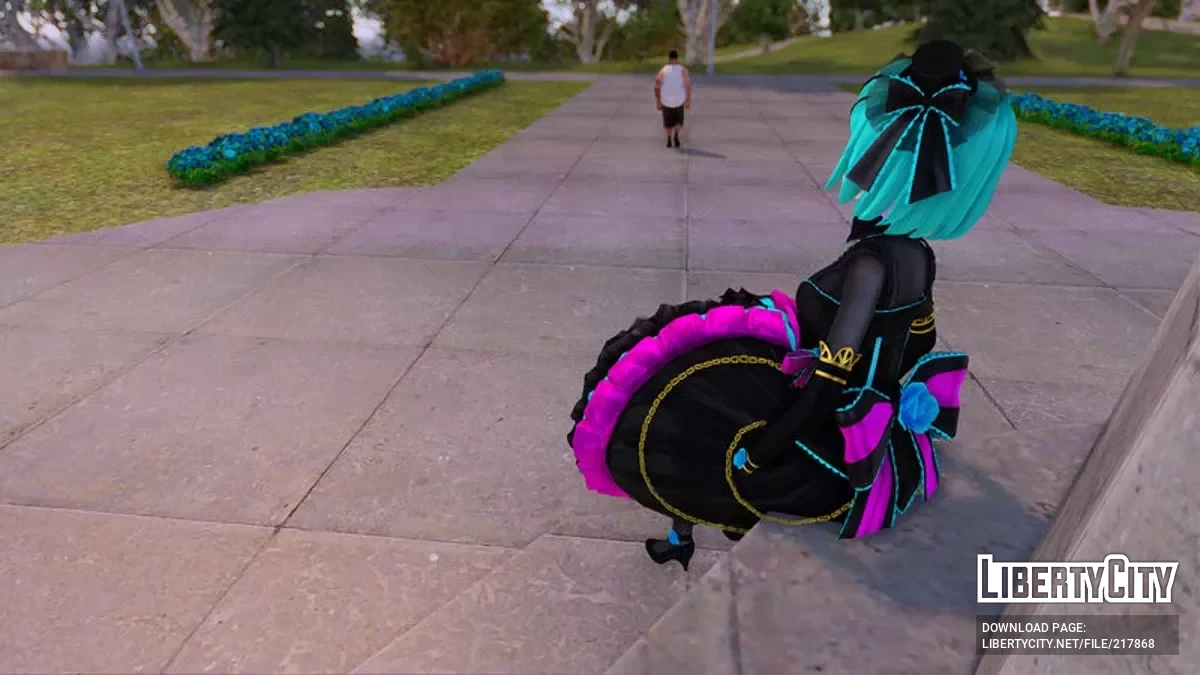 PDFT Hatsune Miku Elegant Night + Animated Face / GTA San Andreas