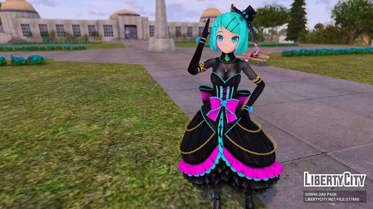 PDFT Hatsune Miku Elegant Night + Animated Face / GTA San Andreas