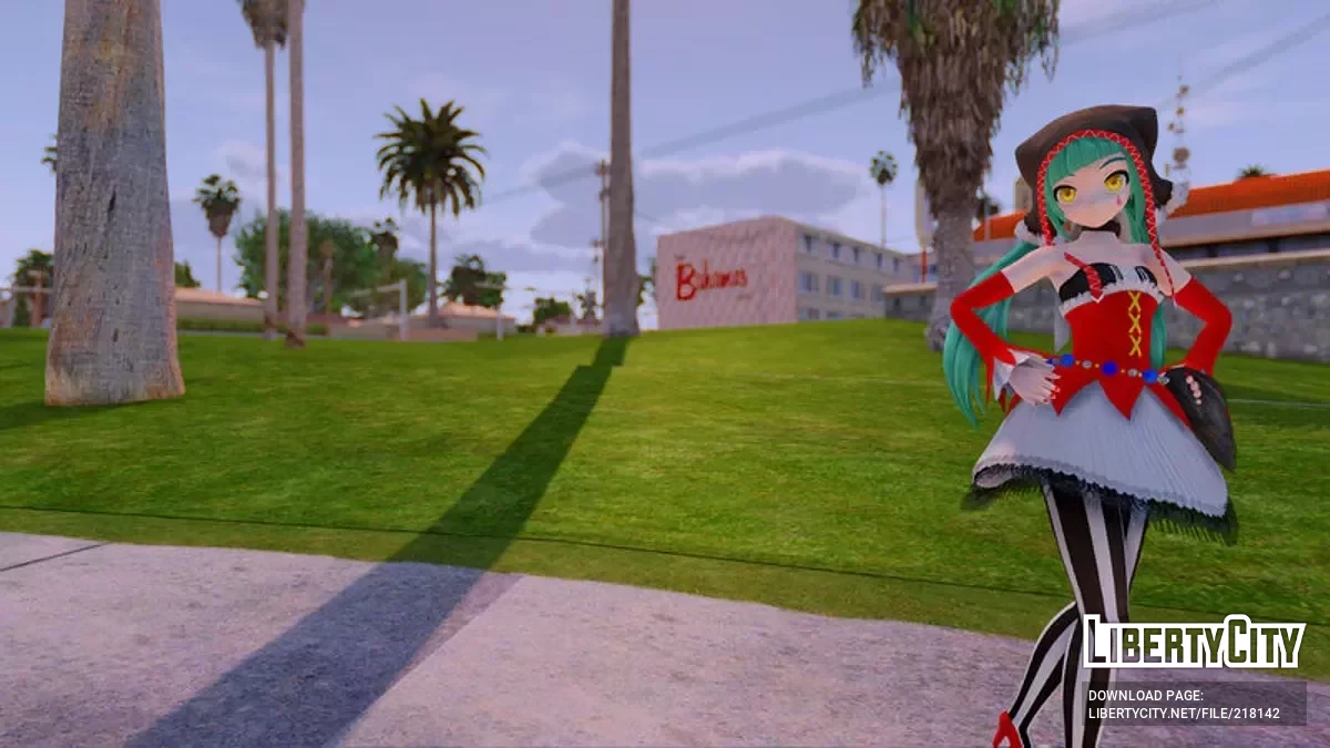 PDFT Hatsune Miku Pierretta + Animated Face / GTA San Andreas