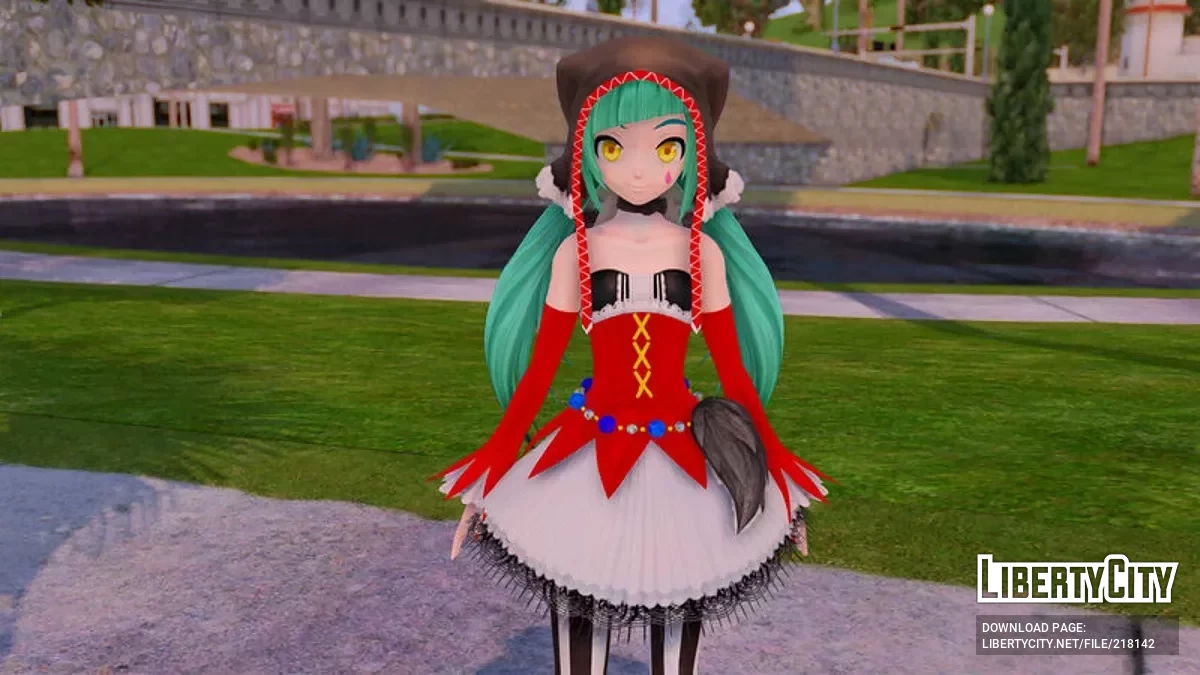 PDFT Hatsune Miku Pierretta + Animated Face / GTA San Andreas
