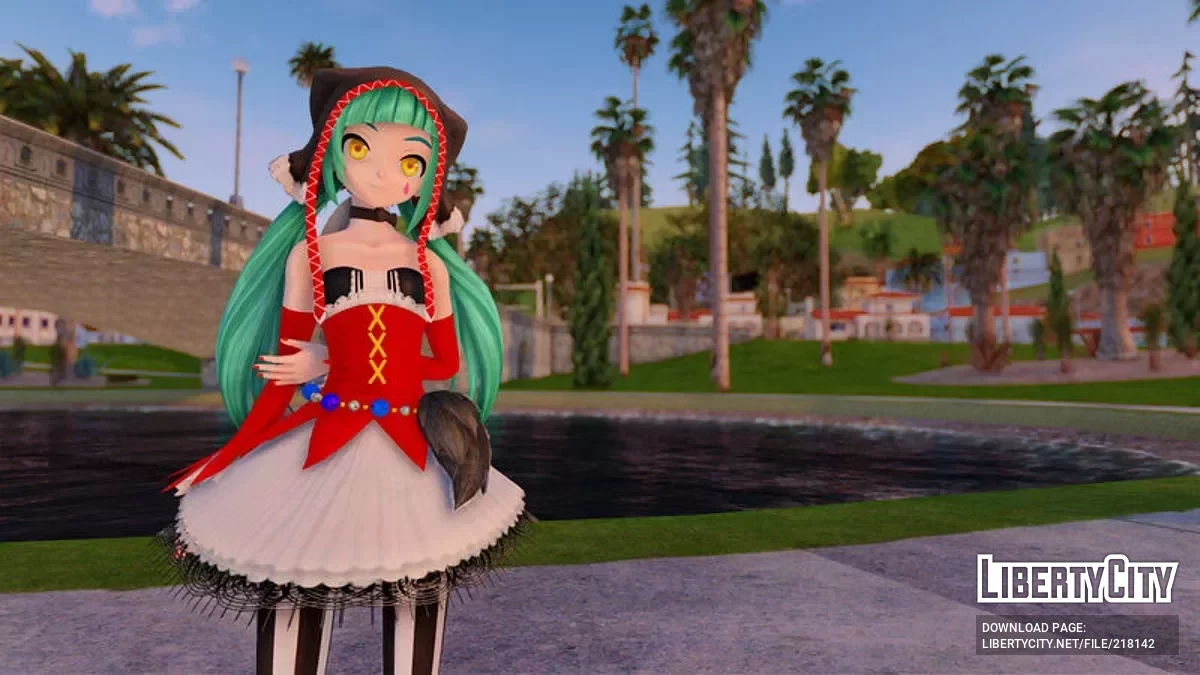 PDFT Hatsune Miku Pierretta + Animated Face / GTA San Andreas
