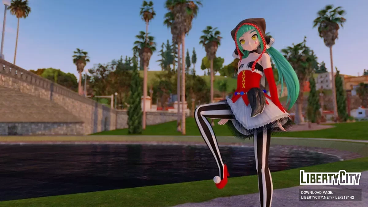 PDFT Hatsune Miku Pierretta + Animated Face / GTA San Andreas