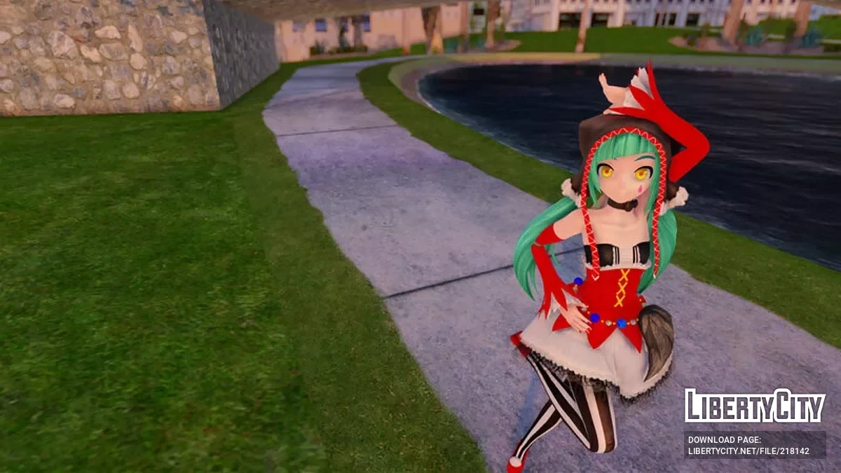 PDFT Hatsune Miku Pierretta + Animated Face / GTA San Andreas