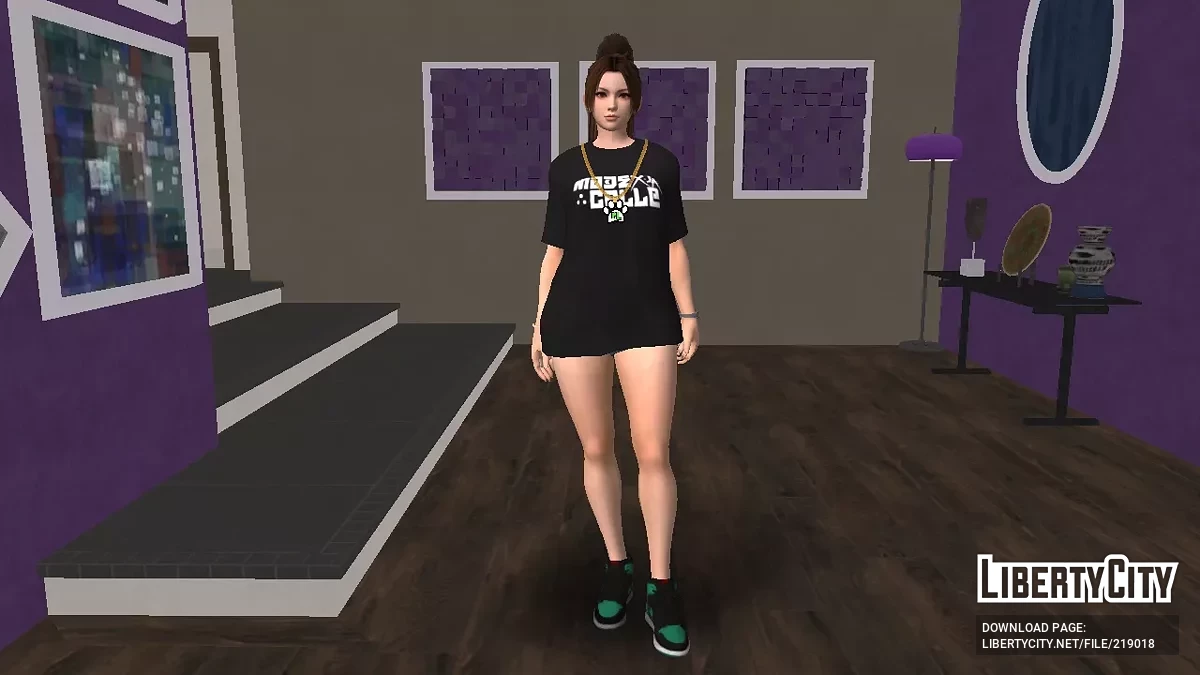 Май Ширануи в чёрной футболке / GTA San Andreas