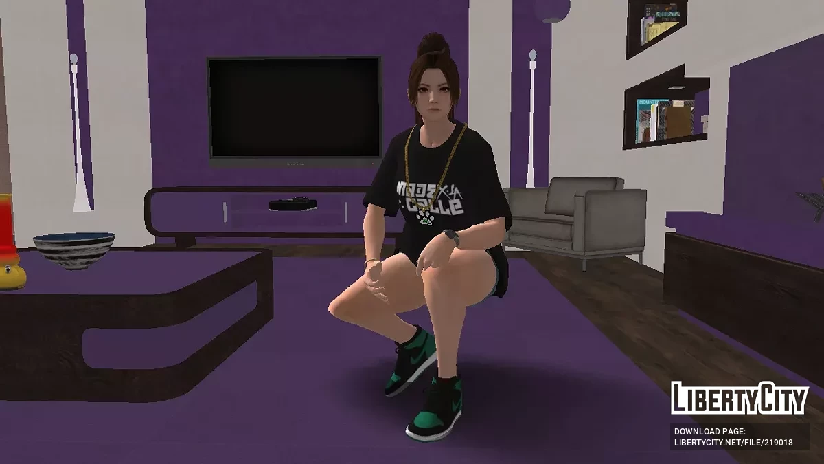 Май Ширануи в чёрной футболке / GTA San Andreas