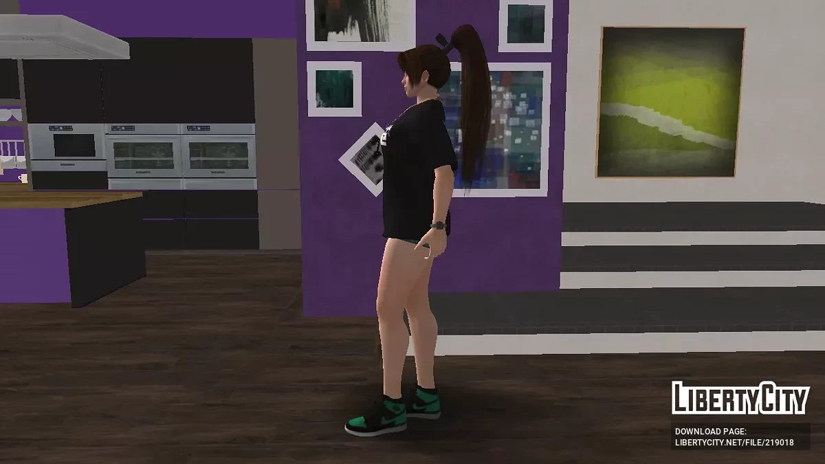 Май Ширануи в чёрной футболке / GTA San Andreas