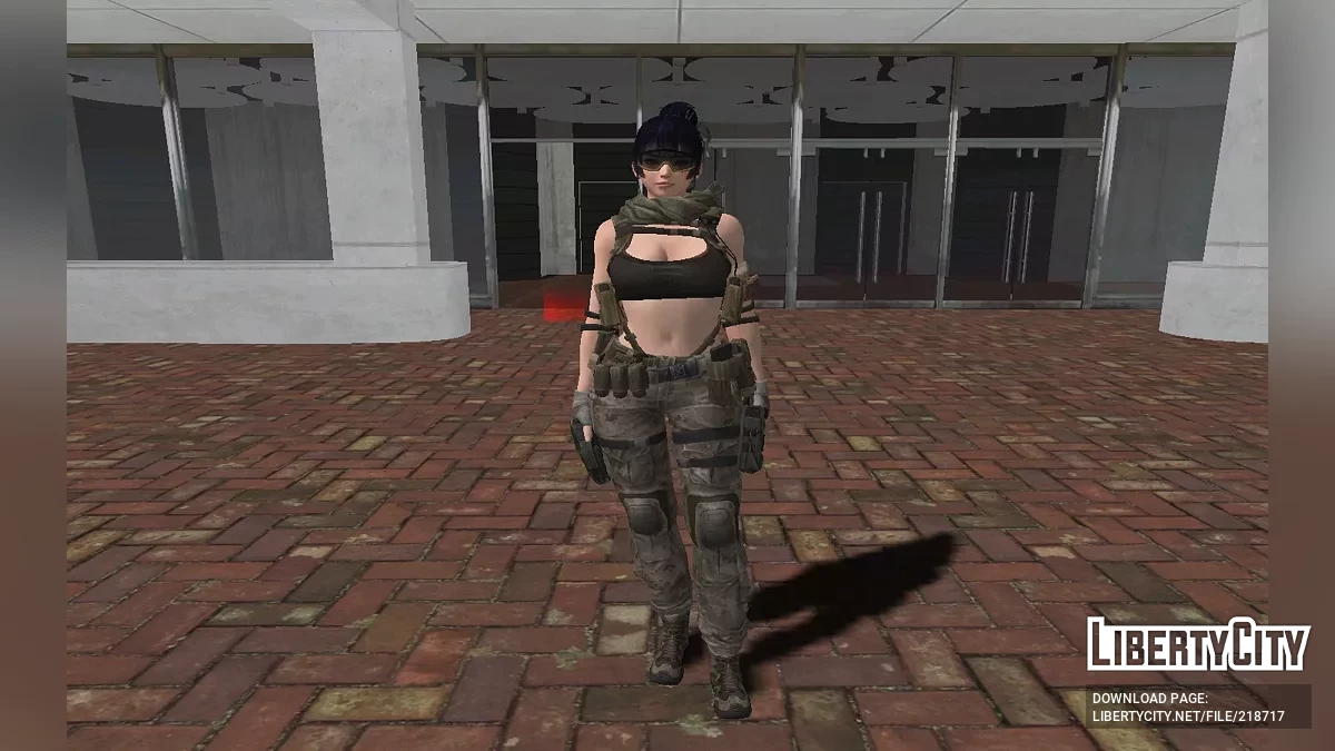 Ниотэнгу из DOA в камуфляже с оружием / GTA San Andreas