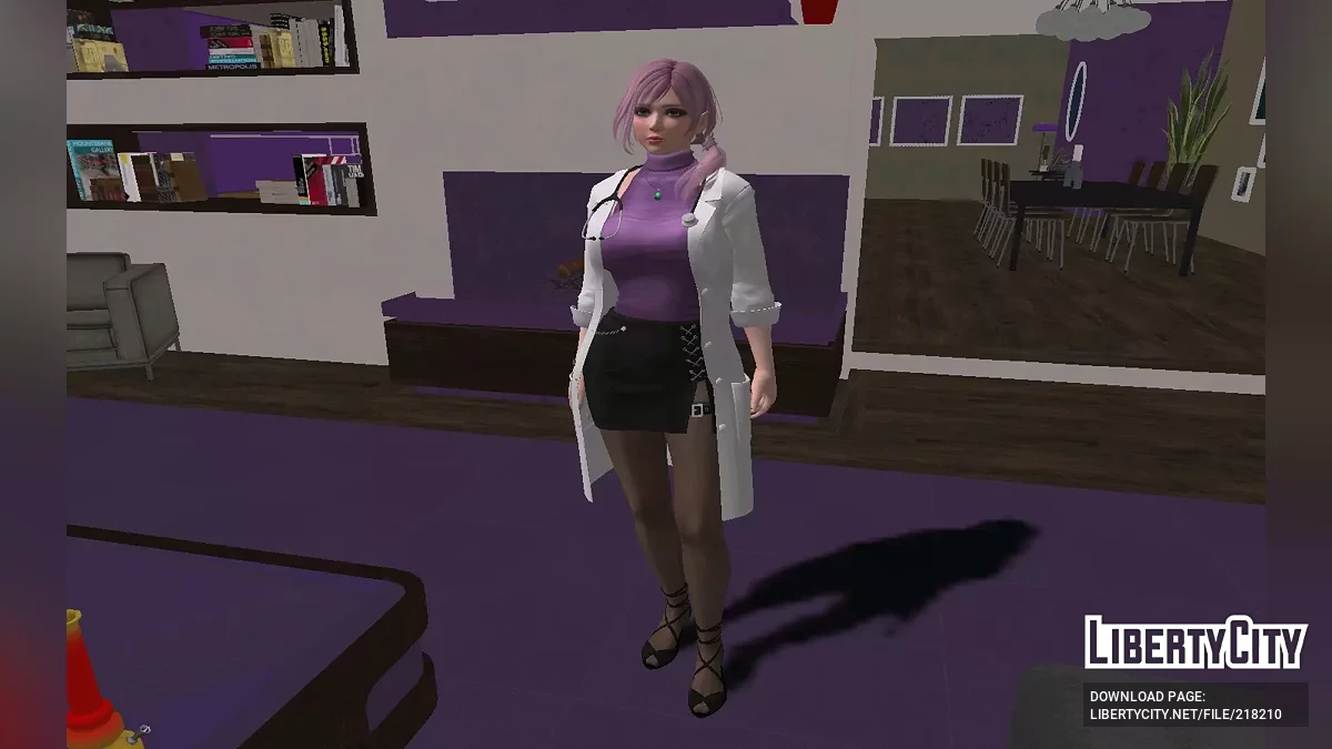 Элиза из DOAXVV в костюме медсестры Venus Wellness / GTA San Andreas
