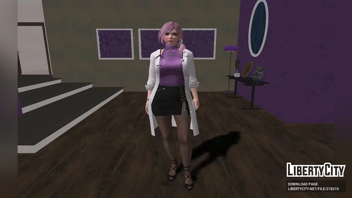 Элиза из DOAXVV в костюме медсестры Venus Wellness / GTA San Andreas