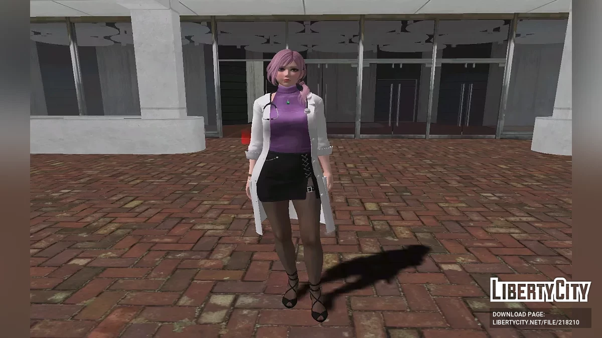 Элиза из DOAXVV в костюме медсестры Venus Wellness / GTA San Andreas