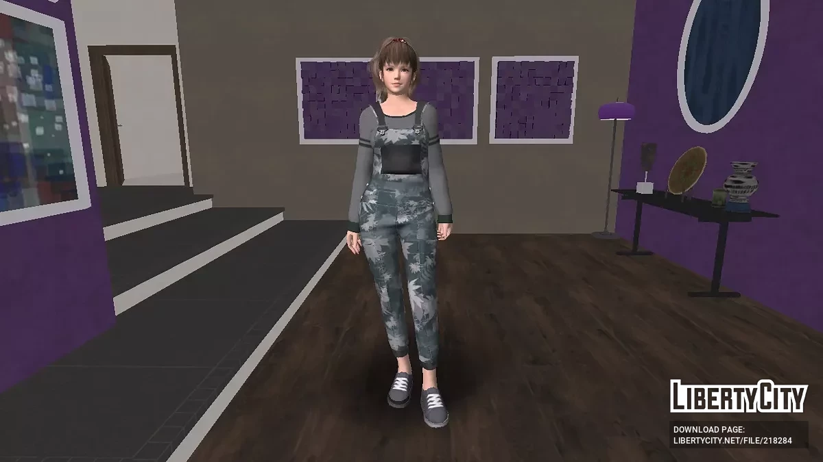 Хитоми (DOA) в зеленом комбинезоне / GTA San Andreas