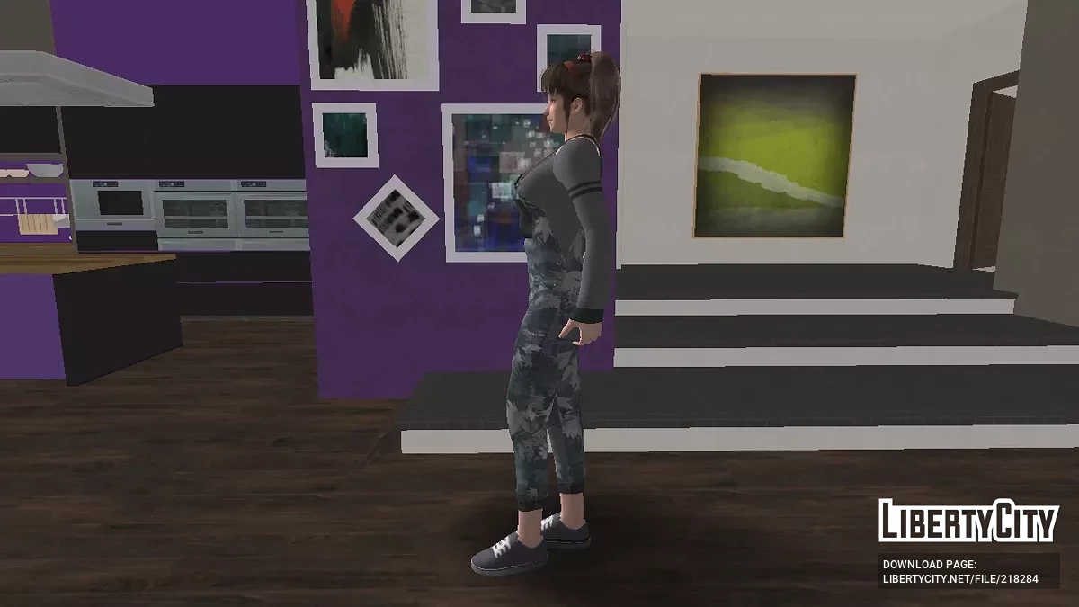 Хитоми (DOA) в зеленом комбинезоне / GTA San Andreas