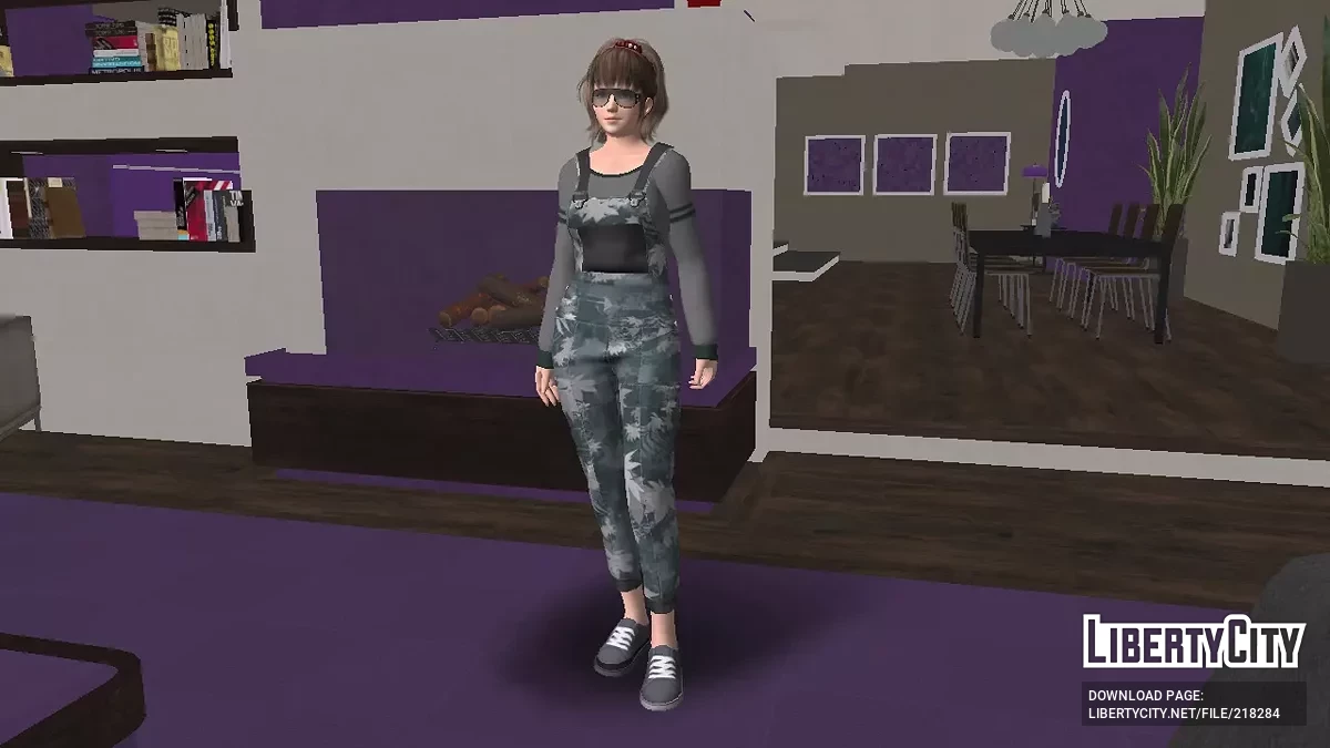Хитоми (DOA) в зеленом комбинезоне / GTA San Andreas