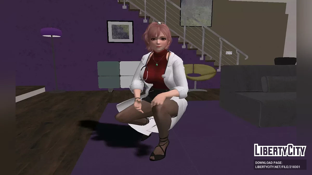 Хонока в костюме медсестры Венеры (DOAXVV) / GTA San Andreas