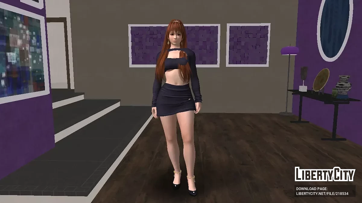Касуми в открытом платье с мини-юбкой (DOAXVV) / GTA San Andreas