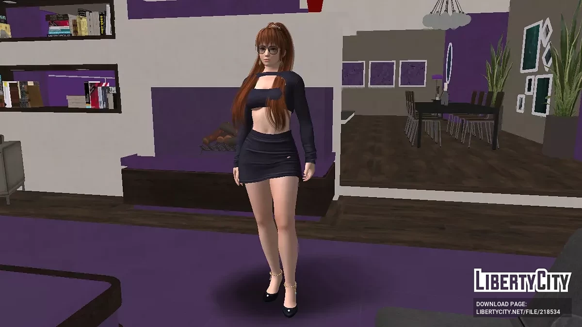 Касуми в открытом платье с мини-юбкой (DOAXVV) / GTA San Andreas