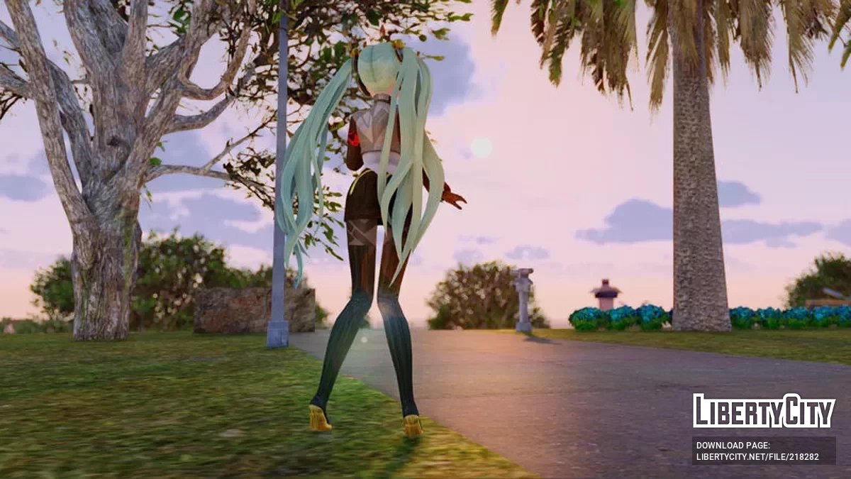 PDFT Hatsune Miku Agitation + анимированное лицо / GTA San Andreas