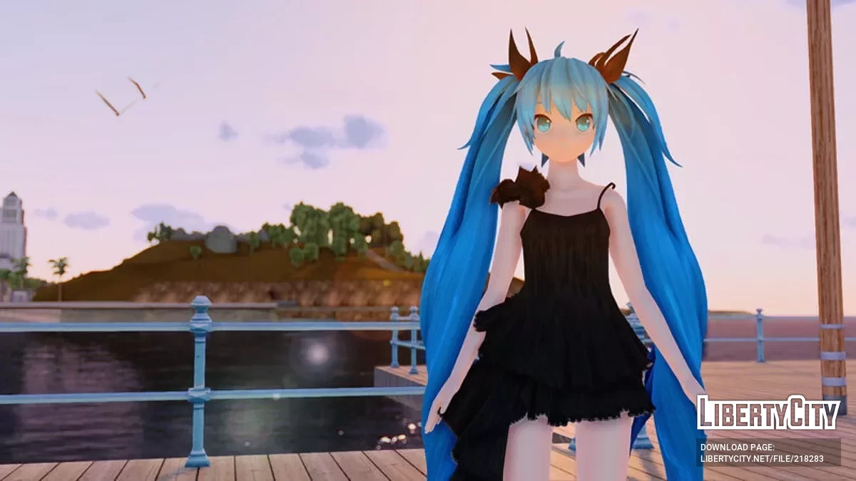PDFT Hatsune Miku Deep Sea Girl + анимированное лицо / GTA San Andreas