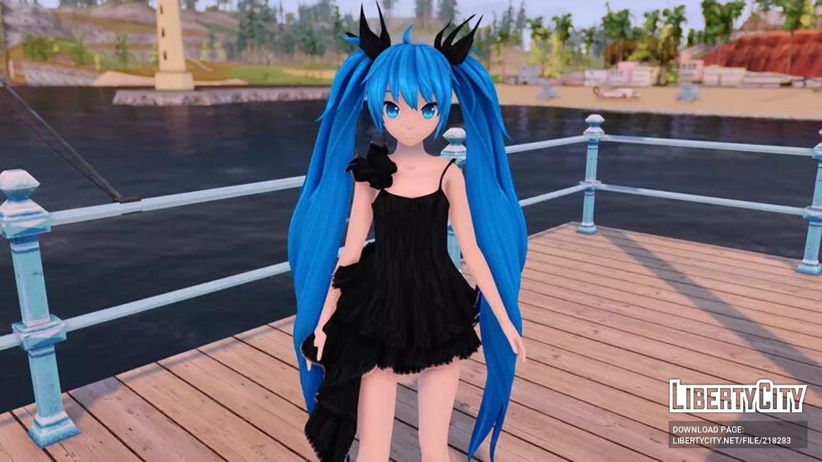 PDFT Hatsune Miku Deep Sea Girl + анимированное лицо / GTA San Andreas