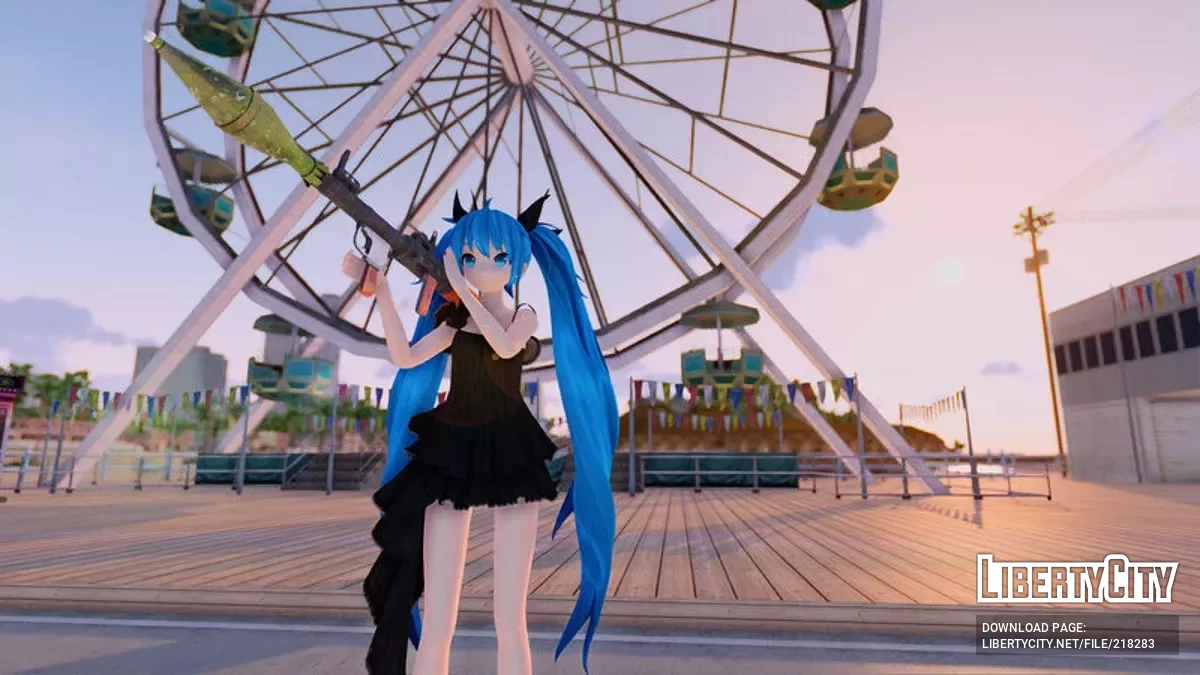 PDFT Hatsune Miku Deep Sea Girl + анимированное лицо / GTA San Andreas