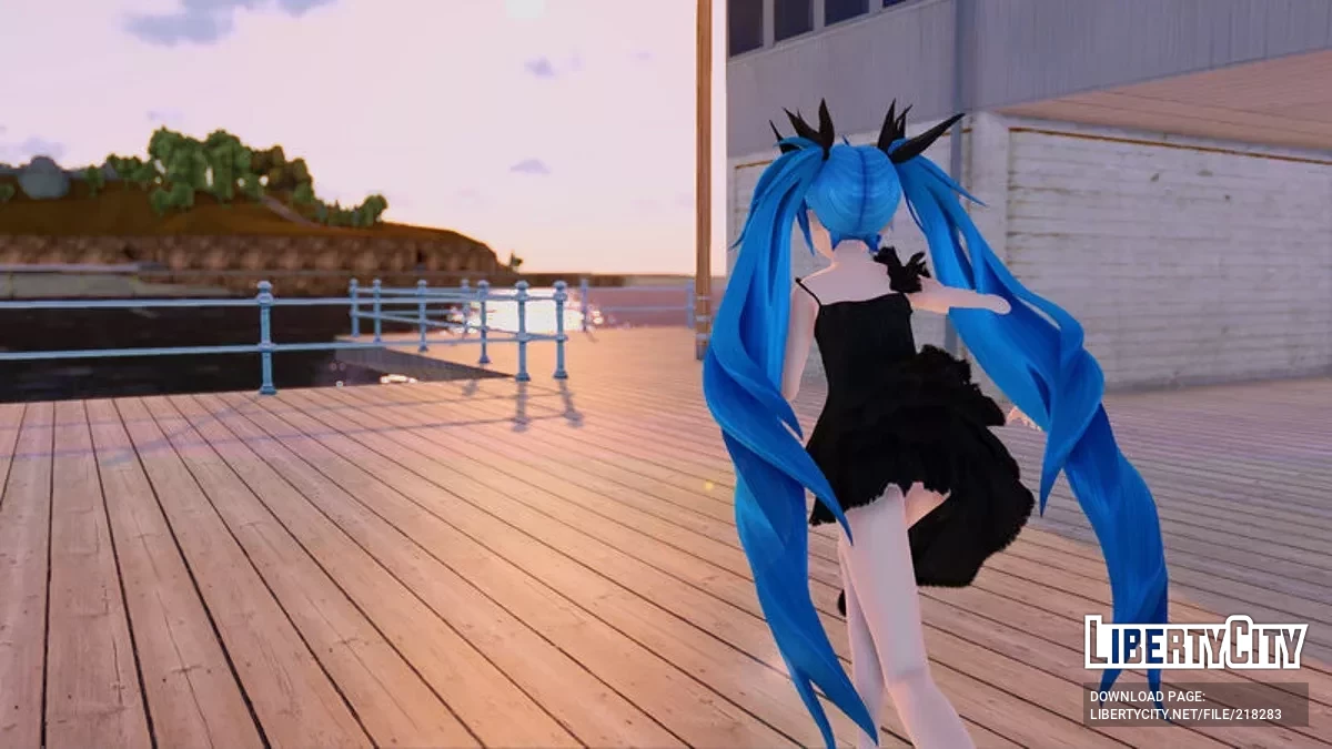 PDFT Hatsune Miku Deep Sea Girl + анимированное лицо / GTA San Andreas
