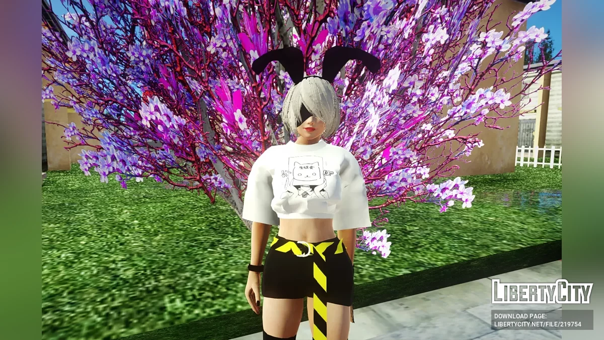 2B из NieR: Automata в повседневном виде / GTA San Andreas