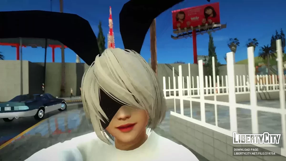 2B из NieR: Automata в повседневном виде / GTA San Andreas